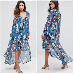 Foxiedox | Sweetwater Blue Floral High Low Dress